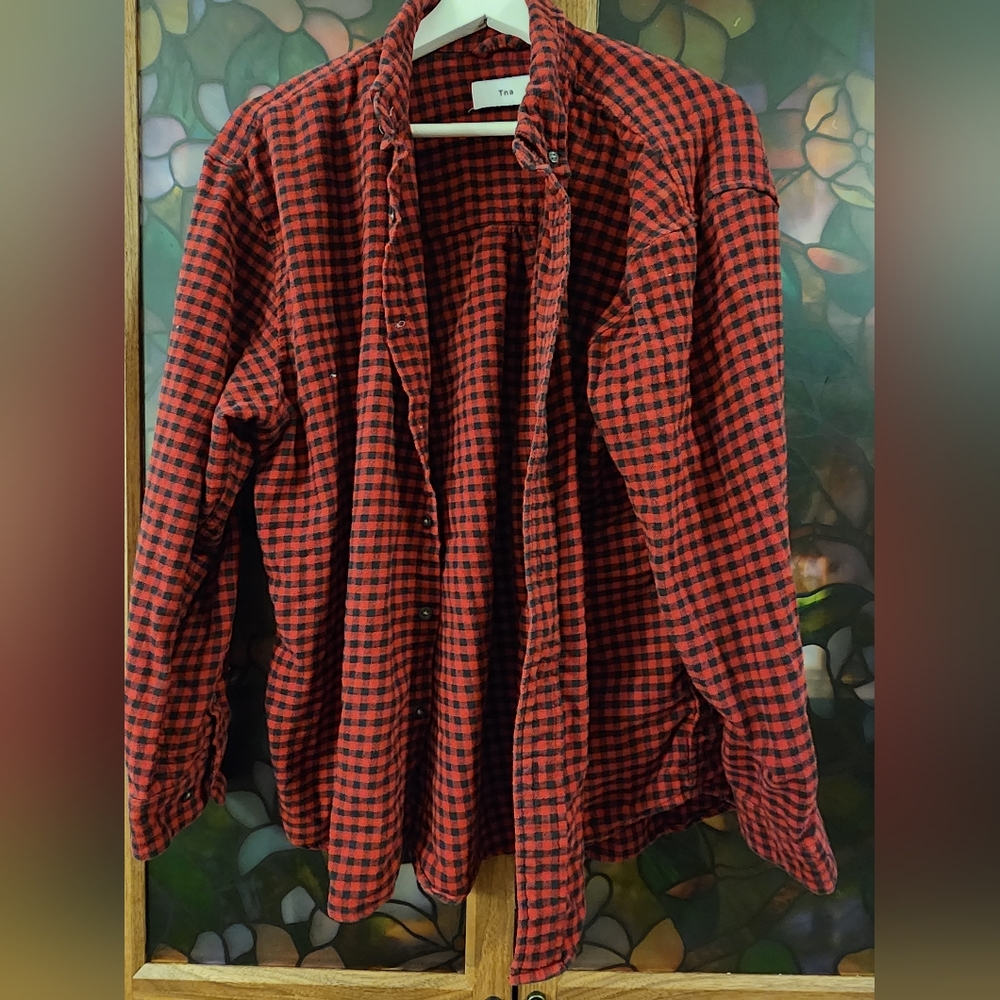 TNA Red and Black Plaid Shirt